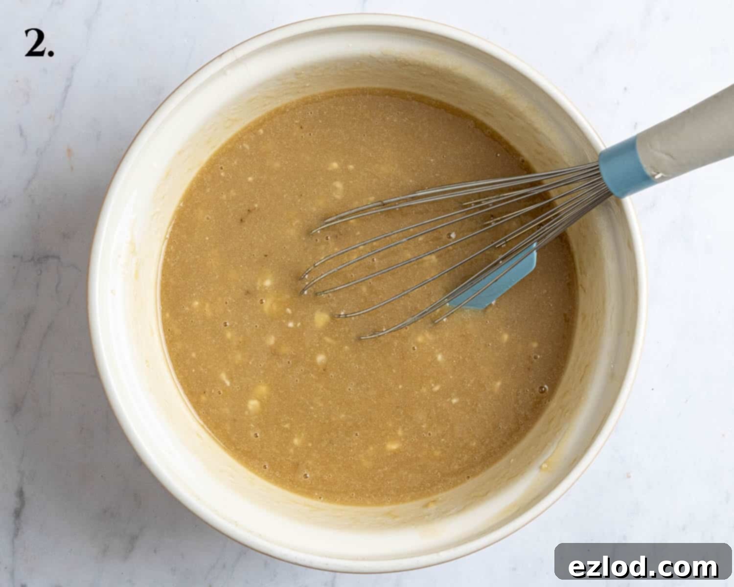 Step 2, the wet ingredients in a bowl.