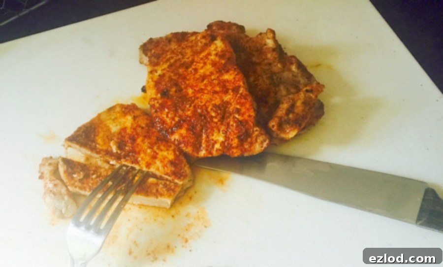 Grilled pork chops seasoned with taco seasoning