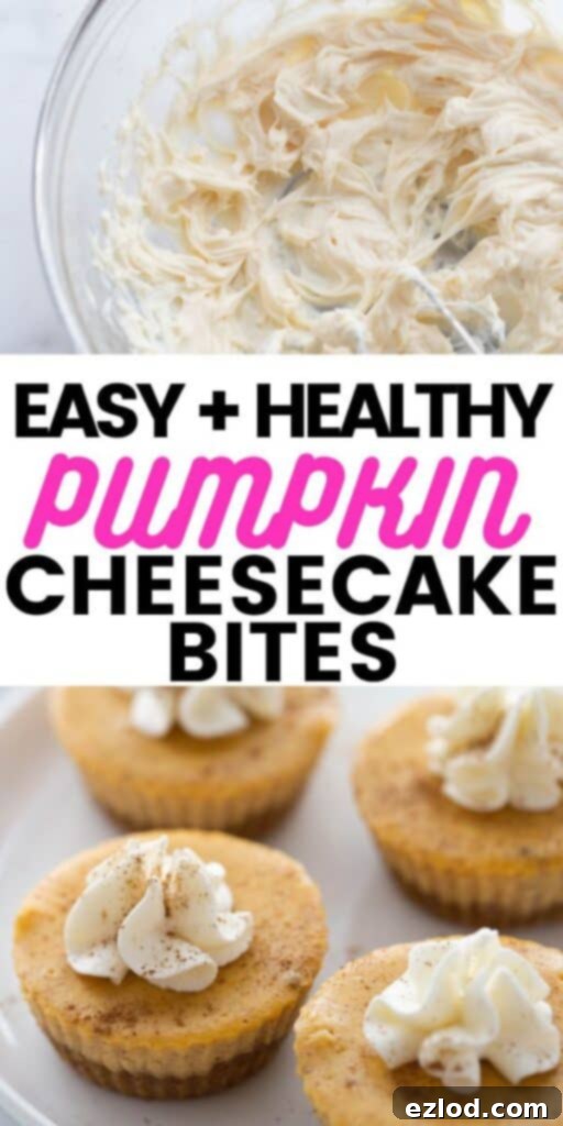 Pinterest image for text overlay for mini pumpkin cheesecake bites.