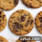 Close up of a vegan air fryer cookie.