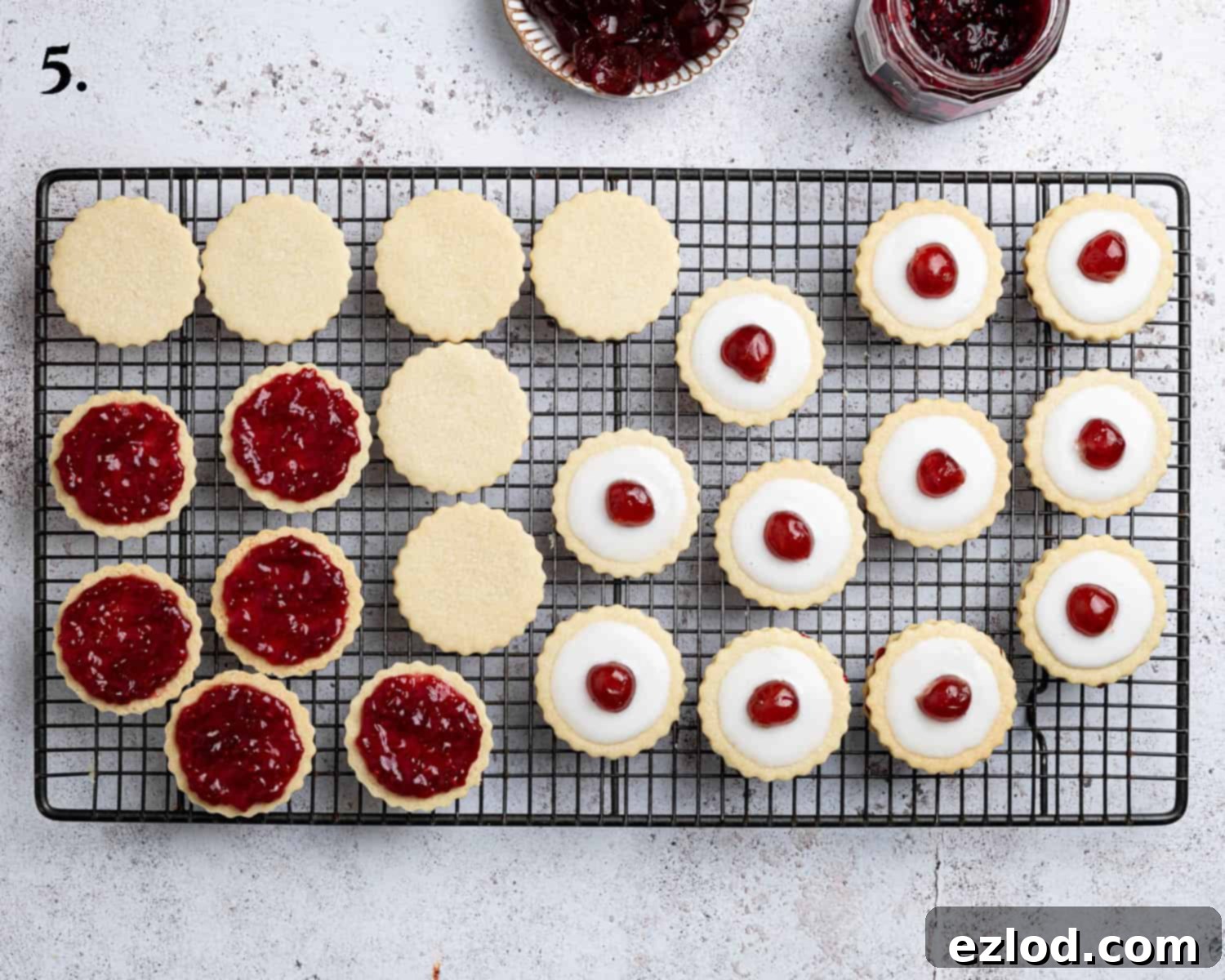 Step 5, assembling the biscuits.