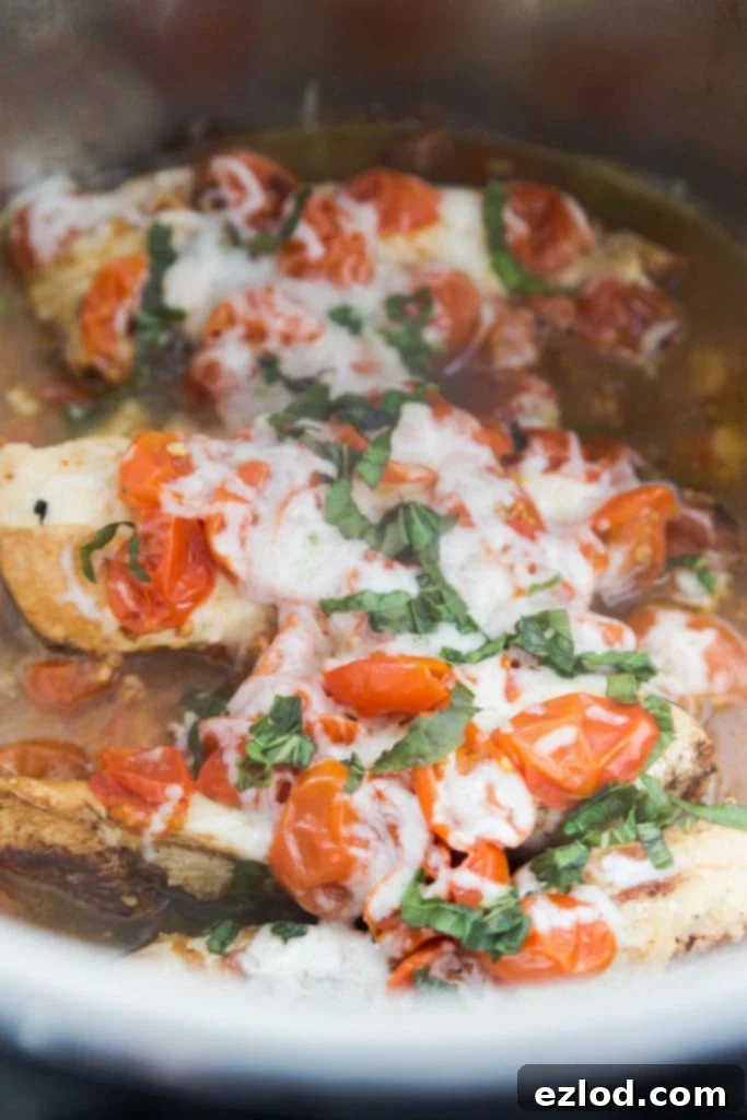 Chicken, Mozzarella, and Basil in Instant Pot