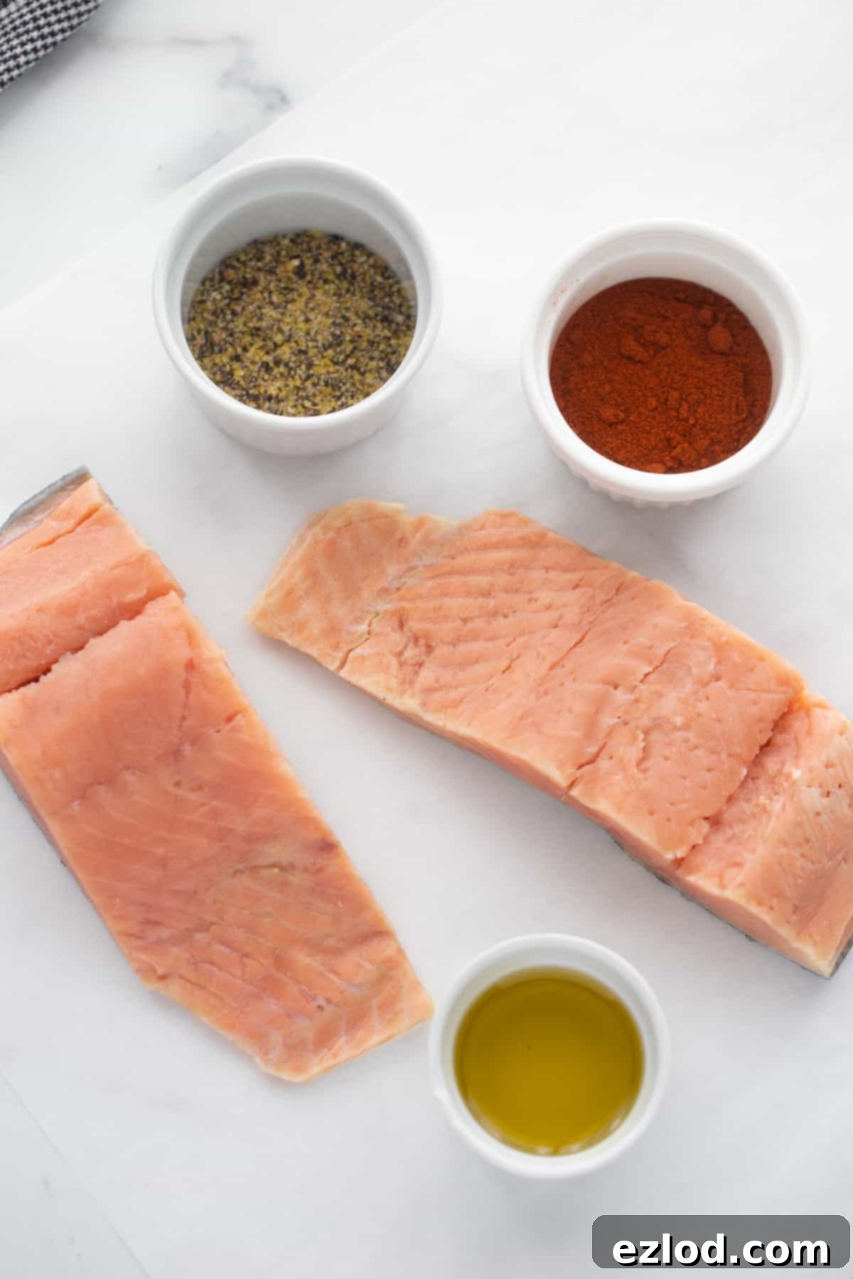 Ingredients for Air Fryer Salmon. 