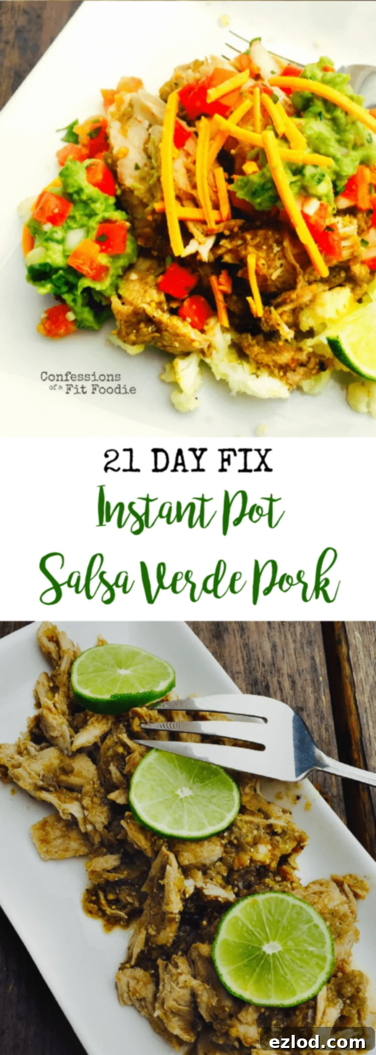 21 Day Fix Salsa Verde Pork {Slow Cooker/Instant Pot} | Confessions of a Fit Foodie 