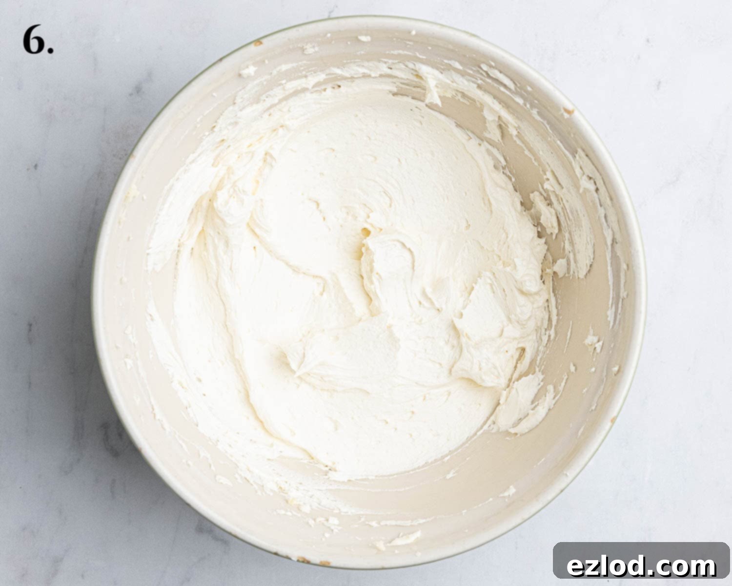 Dairy-Free Viennese Delights 10 Step 6 in making vegan Viennese whirls: The light and fluffy vanilla buttercream, perfectly whisked and ready for piping.