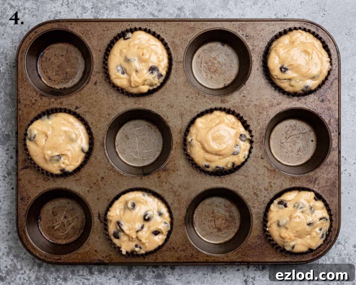 Step 4, the muffins before baking.