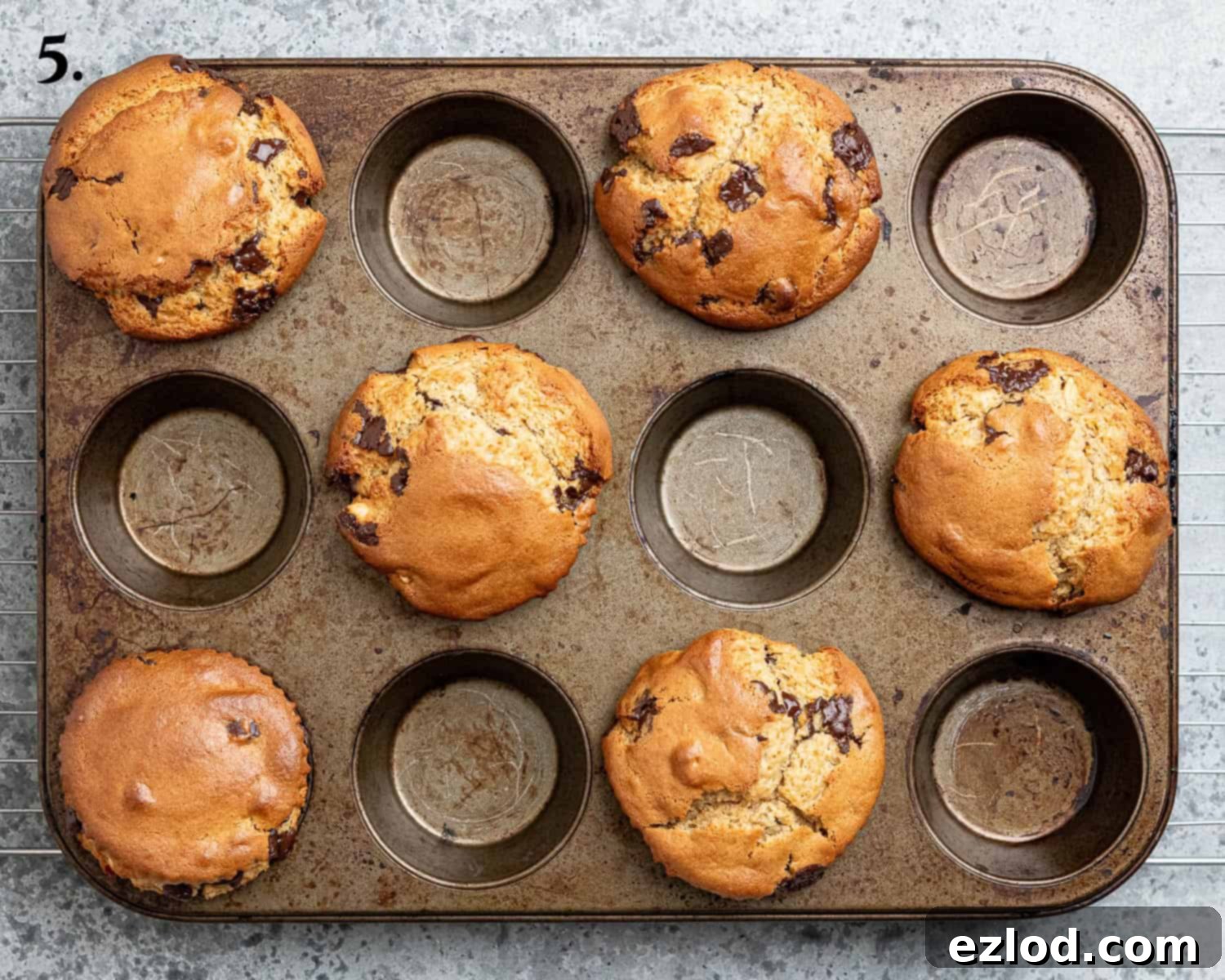 Step 5, the baked muffins.
