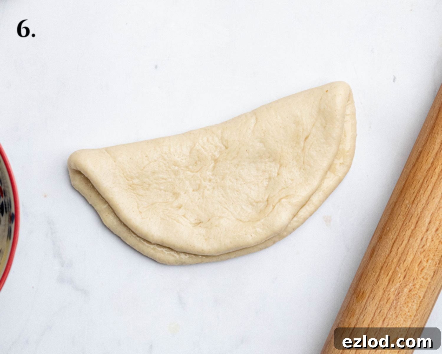 Step 6, the shaped coco bread.