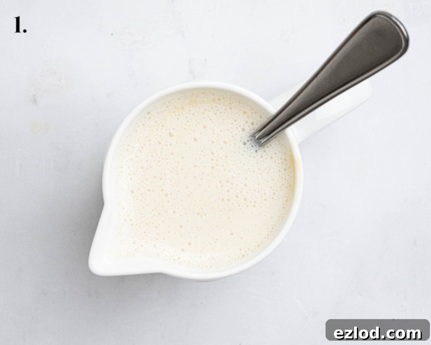 Step 1, the wet ingredients in a jug.