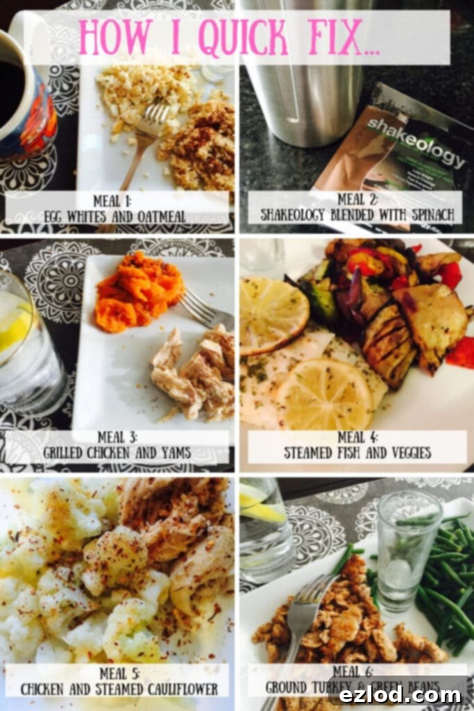 A collage of 3 Day Quick Fix Meals for the 21 Day Fix