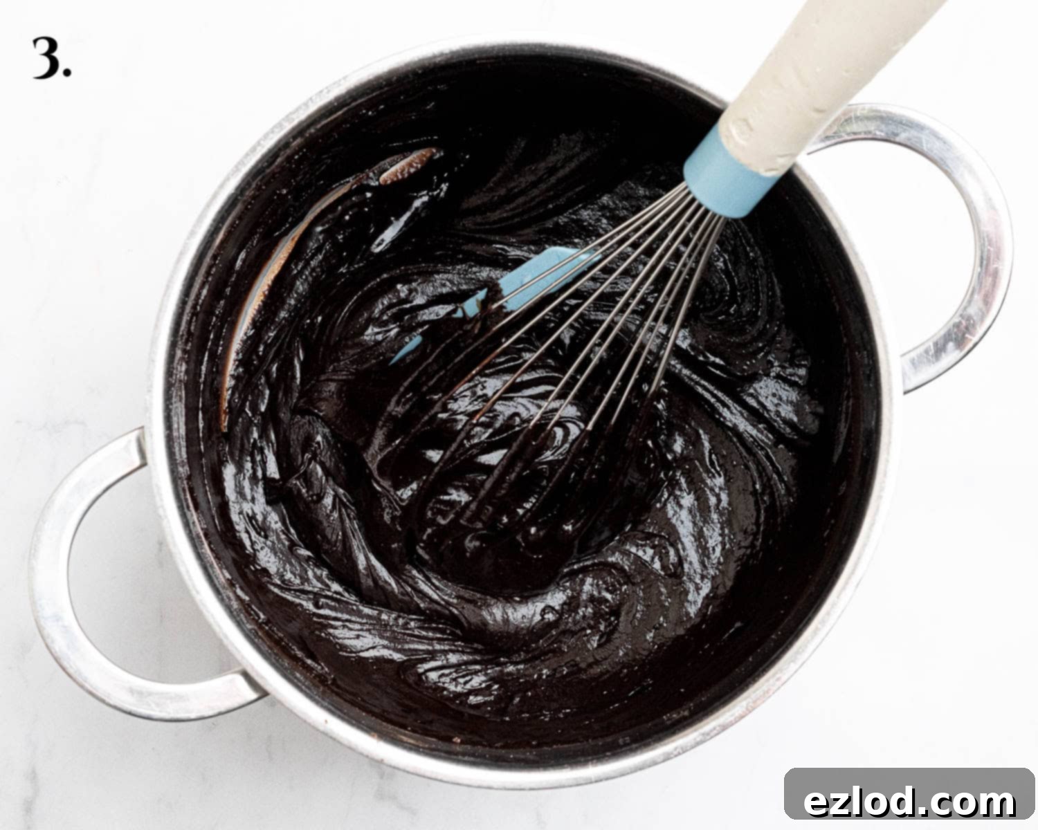 Step 3, the finished brownie batter before adding cherries.