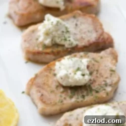 21 Day Fix Pork Chops with Goat Cheese Butter | Confessions of a Fit Foodie