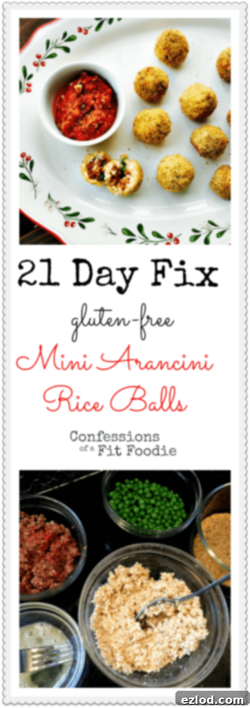 21 Day Fix Approved Rice Balls, a healthier, baked alternative for popular Italian appetizer.
