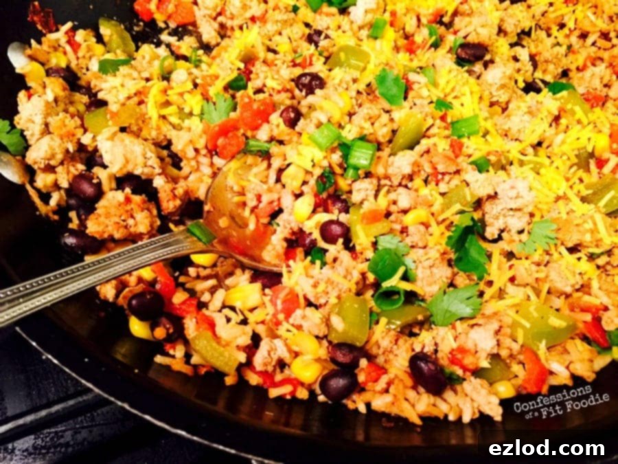 One Skillet Burrito Bowl - a quick, easy, and delicious 21 Day Fix dinner.
