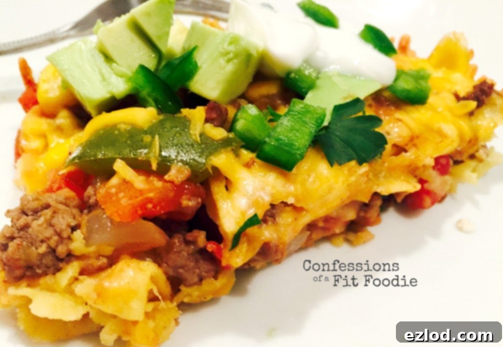 Mexican Lasagna - a yummy, cheesy, and delicious 21 Day Fix friendly casserole.