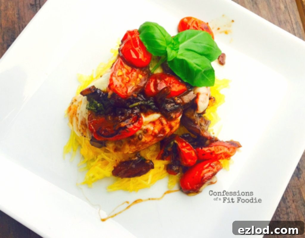 One Skillet Caprese Chicken - a quick and easy 21 Day Fix meal that tastes gourmet.