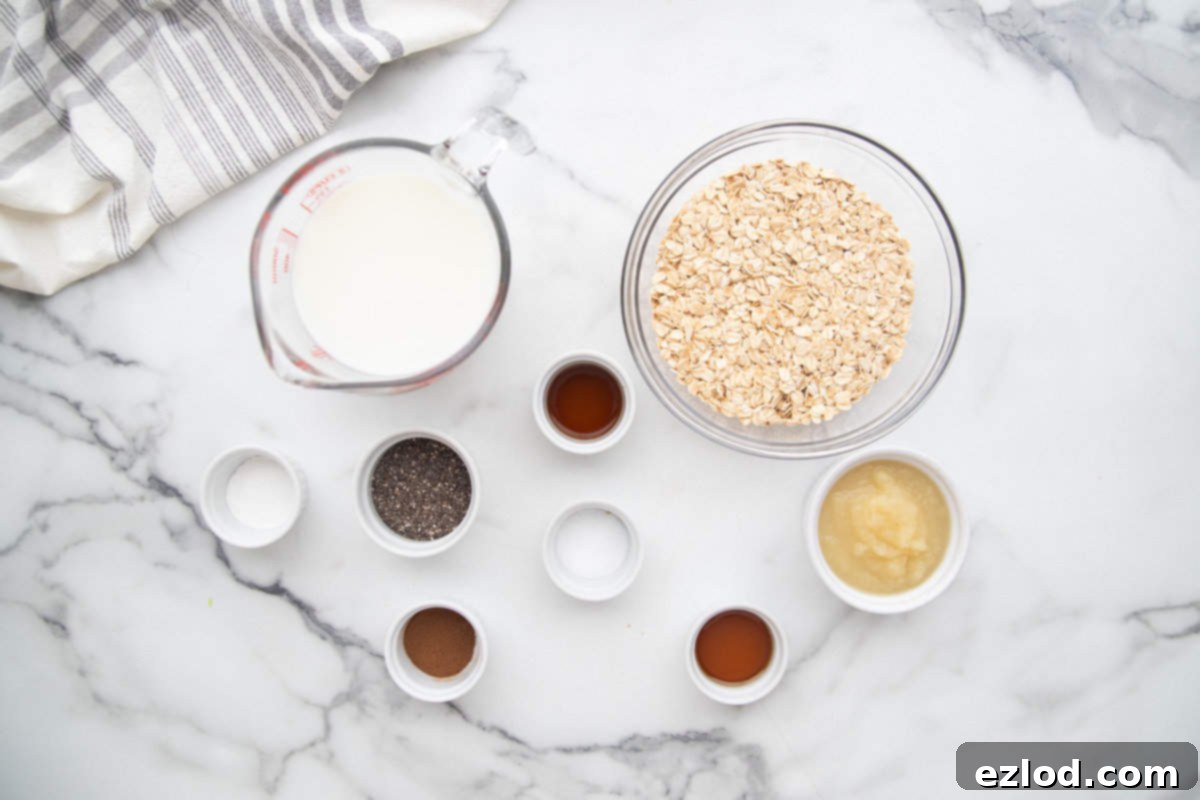 Ingredients for coffee cake baked oatmeal.