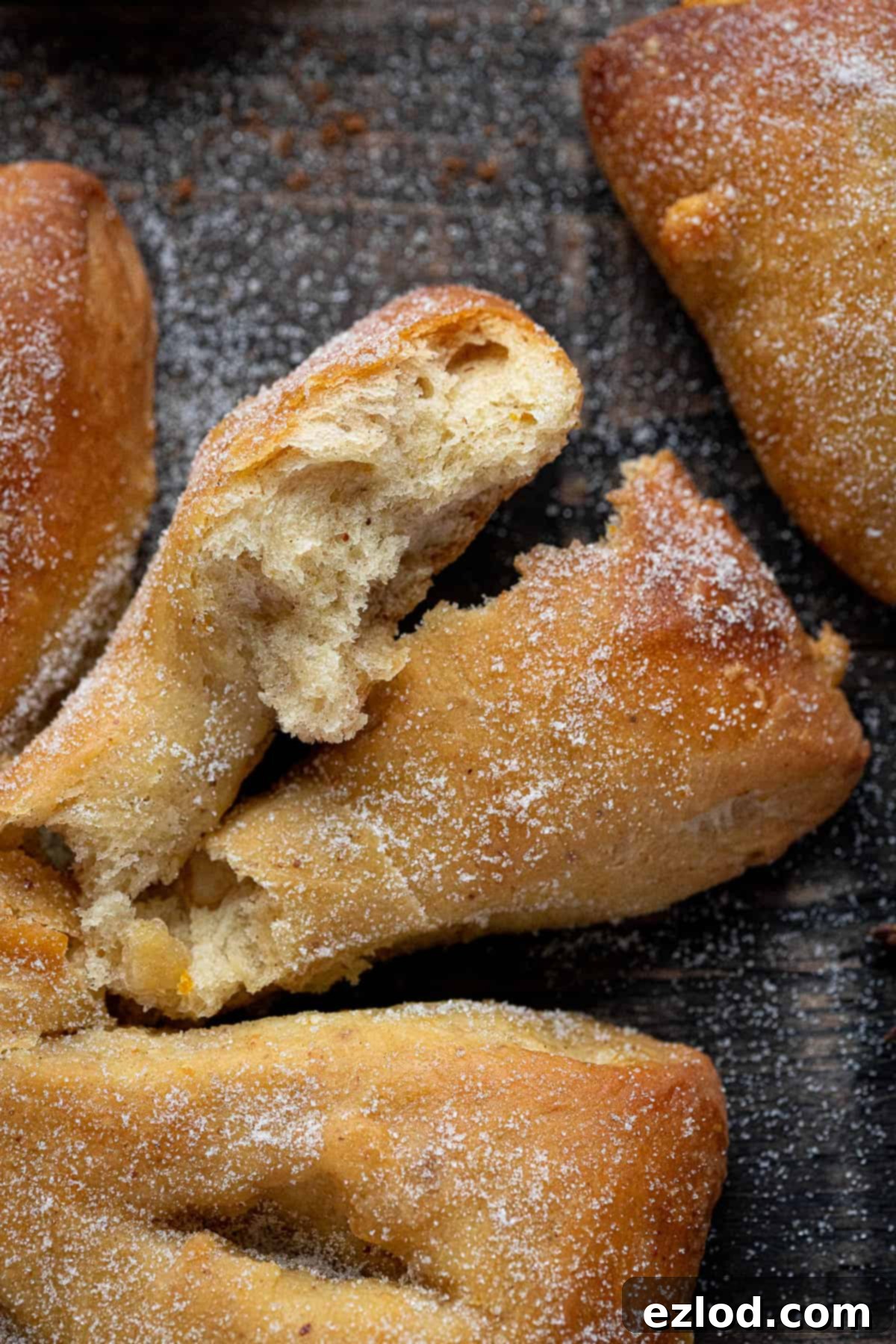 Close up of the crumb of the bread.