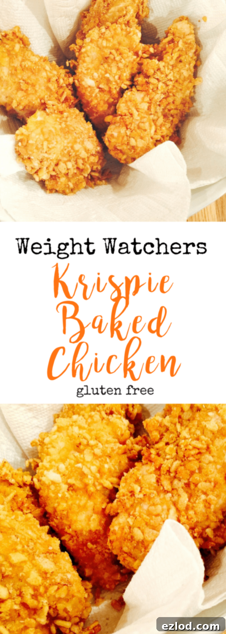 Weight Watchers Krispie Baked Chicken, showing portion sizes