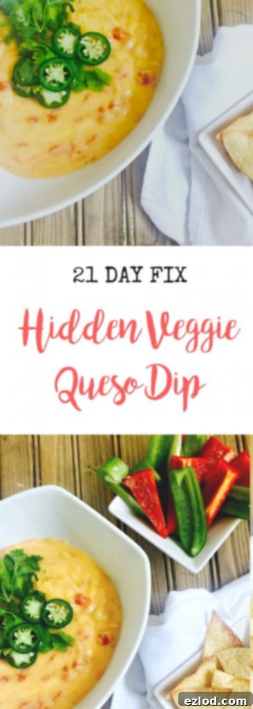 Another serving suggestion of the healthy queso dip.