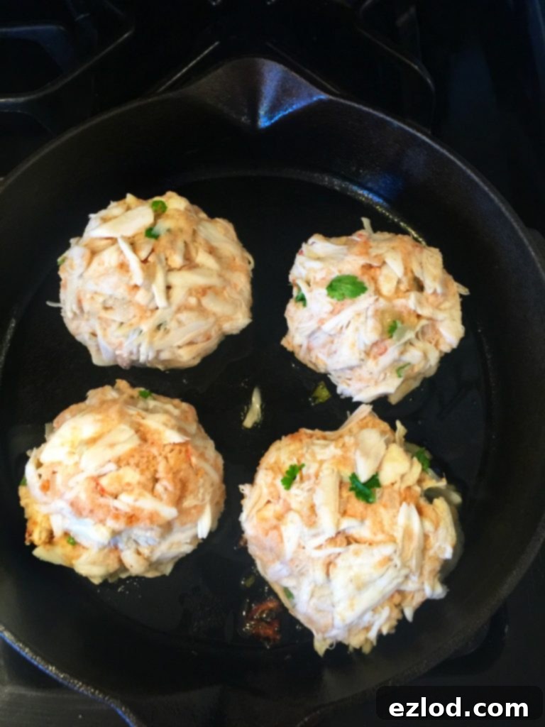 Close-up of crab cake mixture before forming into patties.