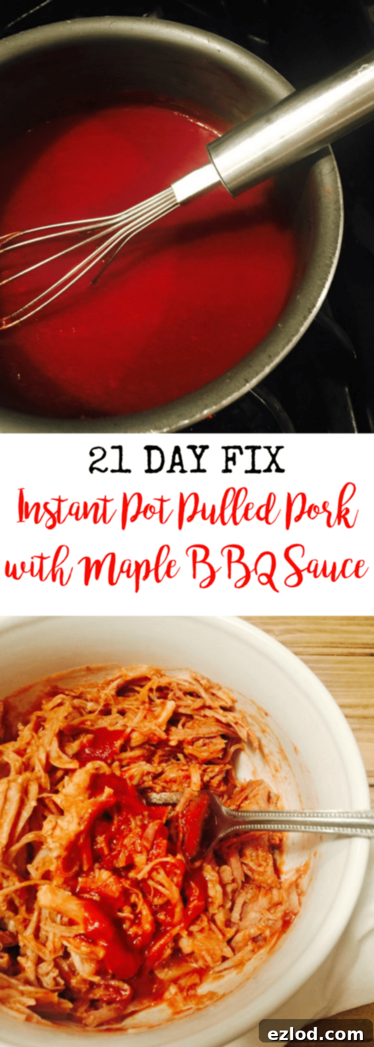 21 Day Fix Instant Pot Pulled Pork with Maple BBQ Sauce | Confessions of a Fit Foodie