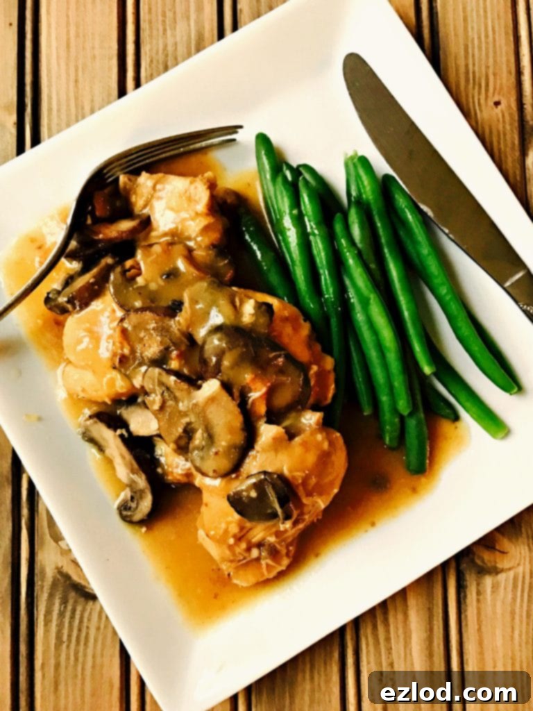 Delicious and easy 21 Day Fix Chicken Marsala for the Instant Pot. Gluten free/dairy free and 21 Day Fix approved. A healthy and family-friendly dinner.