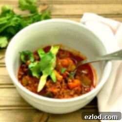 Beanless Chili Two Ways 7 Instant Pot Beanless Chili with ground beef and vegetables
