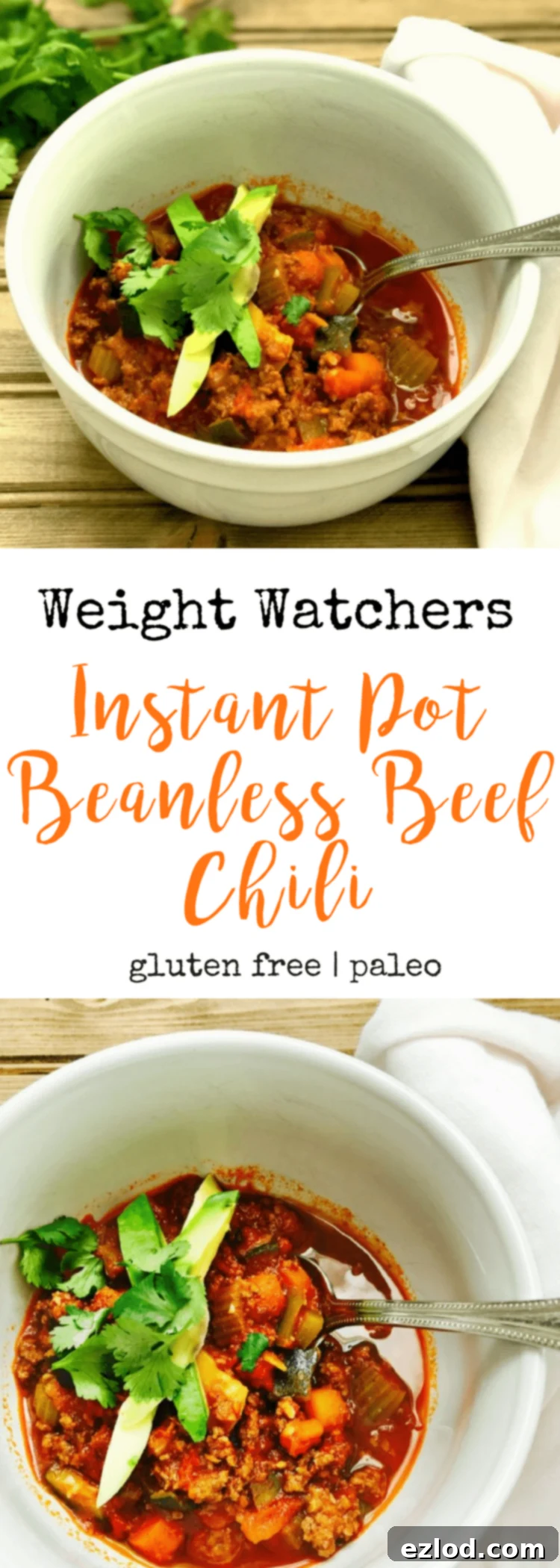 Weight Watchers Instant Pot Beanless Beef Chili | Confessions of a Fit Foodie