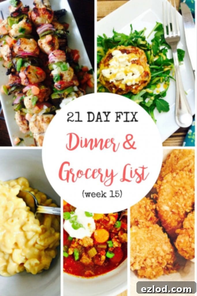 21 Day Fix Meal Plan and Grocery List