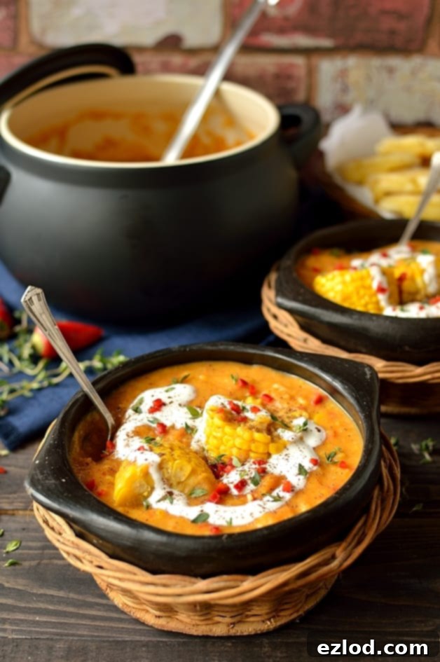 Hearty and healthy creamy spiced yellow split pea, sweetcorn and coconut soup with cheesy arepas, perfect comfort food