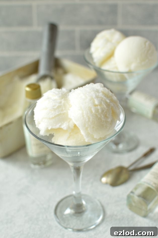 Gin and bitter lemon sorbet - a light, refreshing grown-up treat for summer desserts