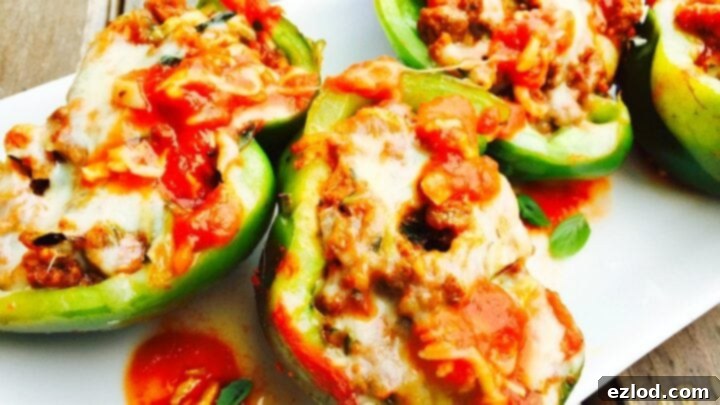 Italian Stuffed Peppers with hidden zucchini
