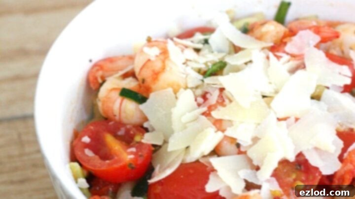 Shrimp with Zoodles, a quick and healthy low carb meal