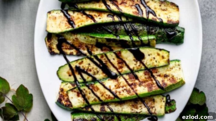 Grilled Zucchini with balsamic glaze
