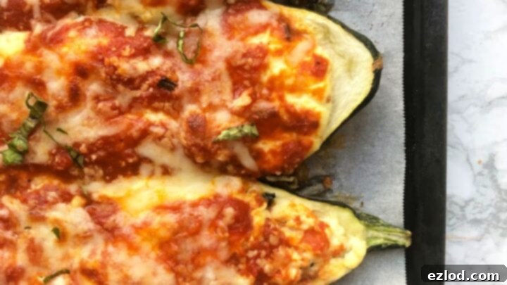 Low Carb Lasagna Stuffed Zucchini Boats