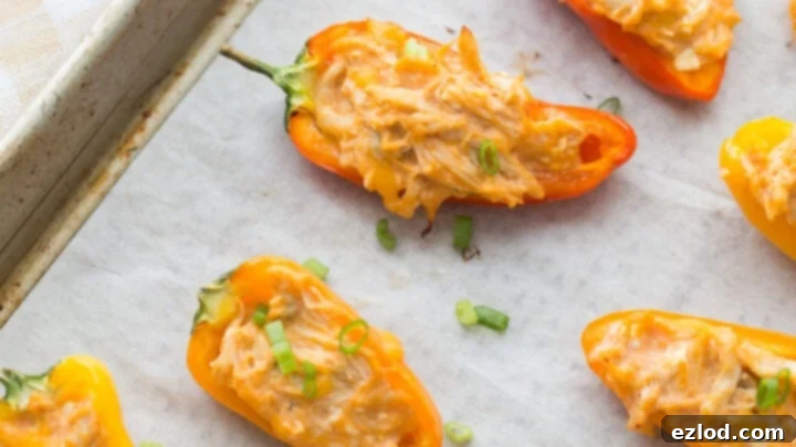 Healthy Buffalo Chicken Dip Stuffed Peppers