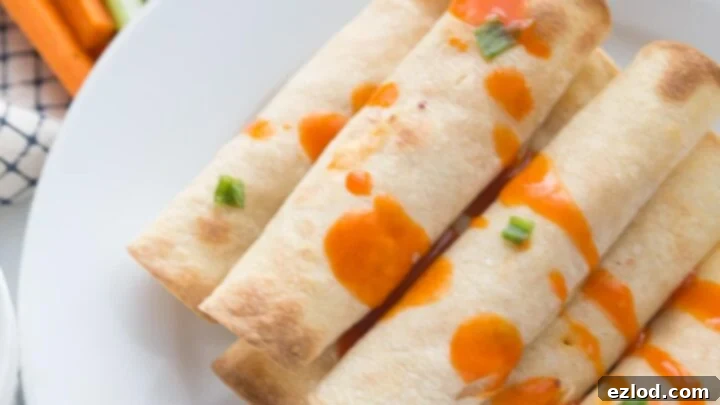 Healthy Buffalo Chicken Taquitos