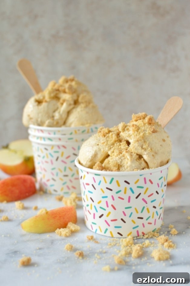 Delicious Homemade Apple Crumble Ice Cream