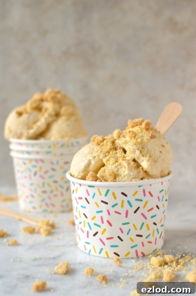 Creamy Apple Crumble Ice Cream with Buttery Crumble Pieces
