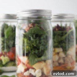 Fall Harvest Mason Jar Salads with Maple Cider Vinaigrette