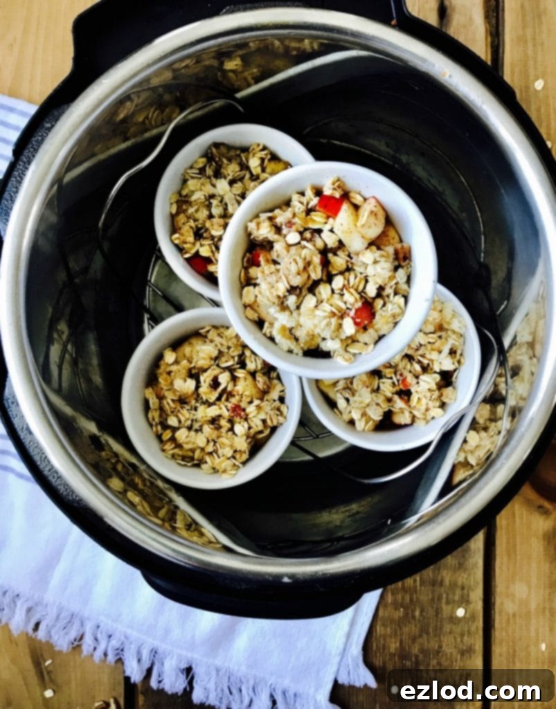21 Day Fix Instant Pot Apple Crisp ready to go in the Instant Pot