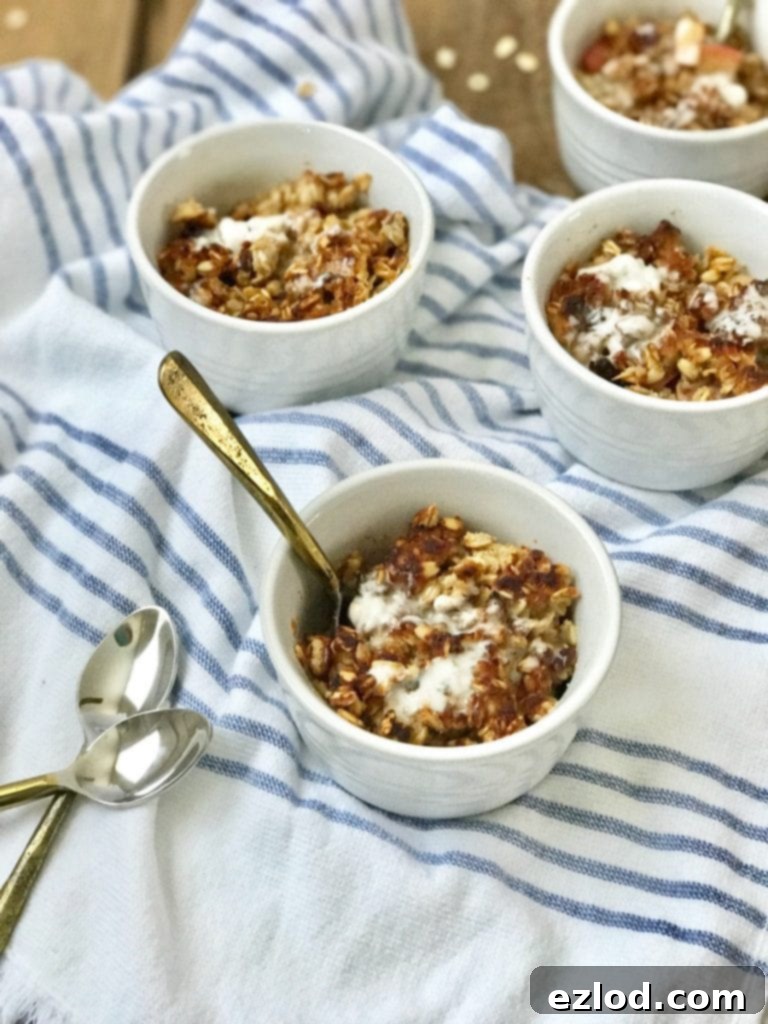 21 Day Fix Instant Pot Apple Crisp topped with coconut cream.
