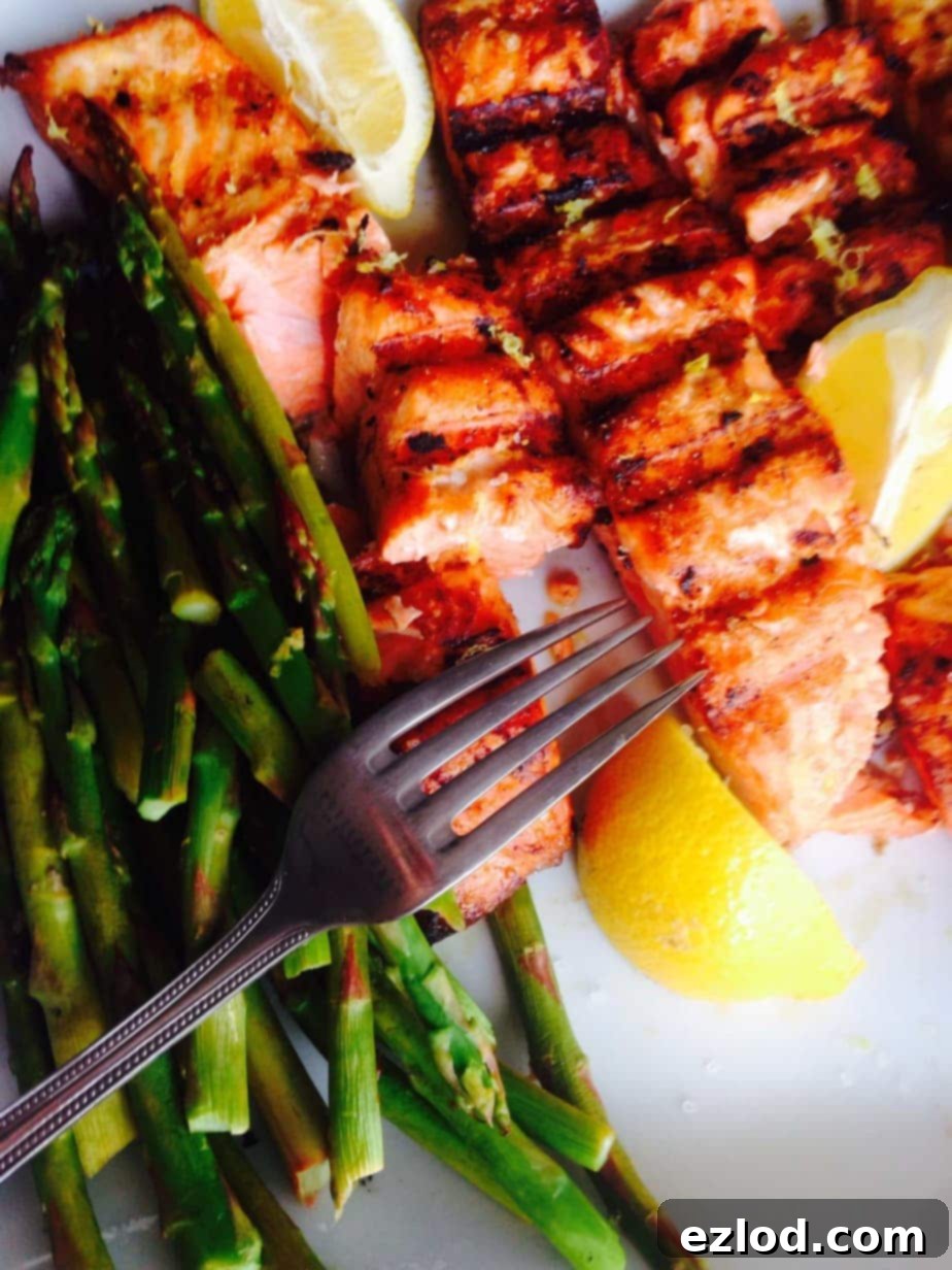 Simple Lemon Grilled Salmon marinated and ready for the grill