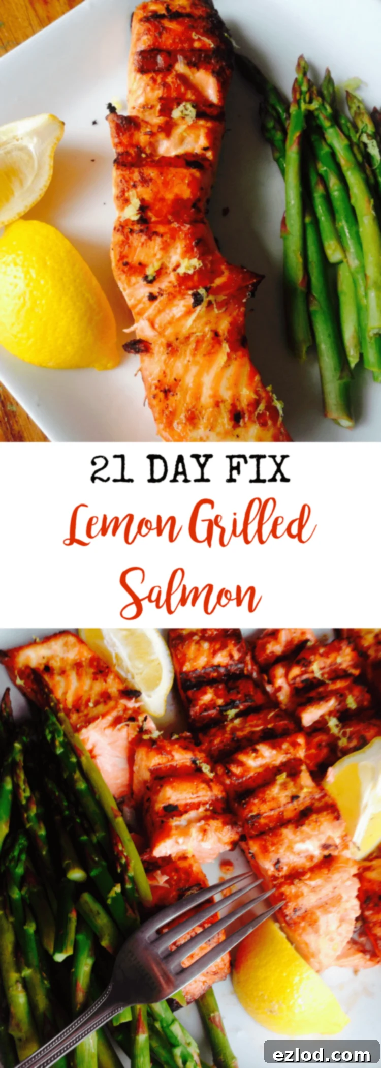 Lemon Grilled Salmon {21 Day Fix} | Confessions of a Fit Foodie for a healthy and quick meal