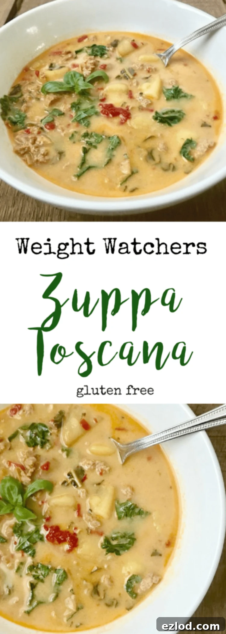 A selection of healthy ingredients for Zuppa Toscana laid out, including chicken sausage, kale, potatoes, and spices, emphasizing clean eating.