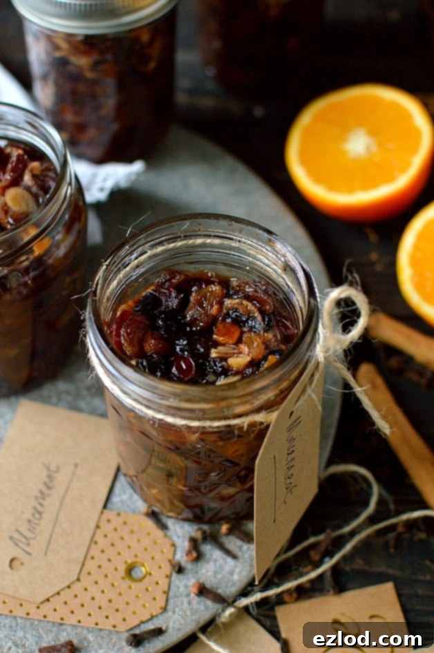 Vegetarian mincemeat recipe - easy vegetarian Christmas mincemeat made with butter and lashings of port