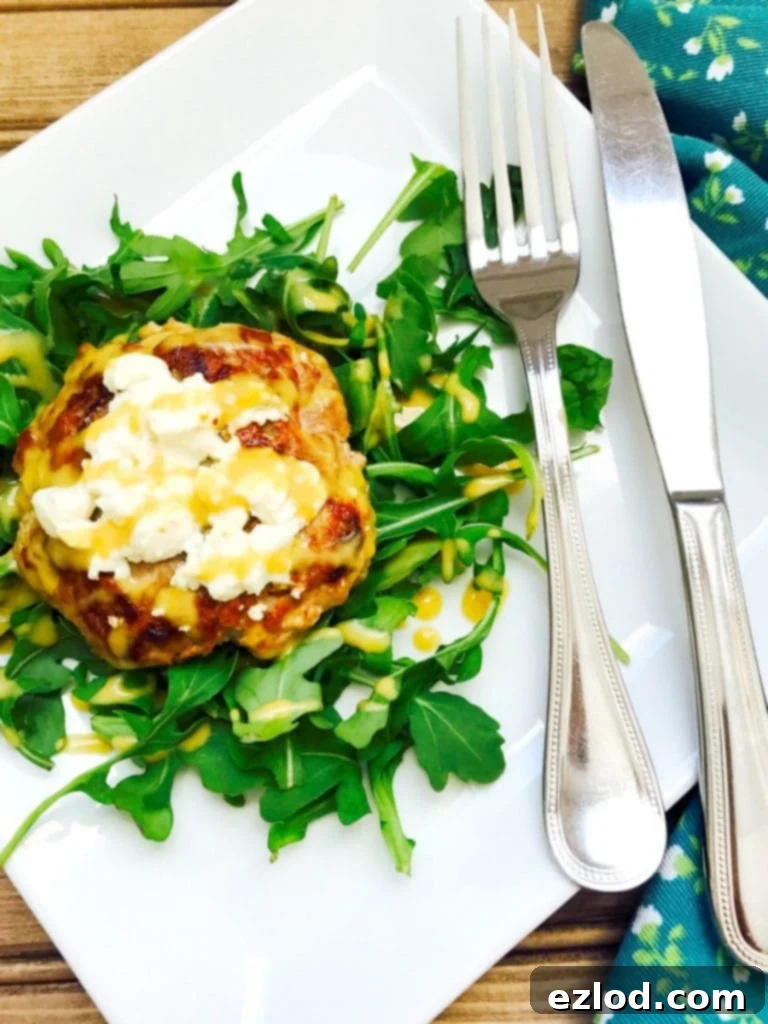 Simple and Delicious 21 Day Fix approved Turkey Burger with Warm Goat Cheese and a Citrus Maple Dijon Dressing! Delish!