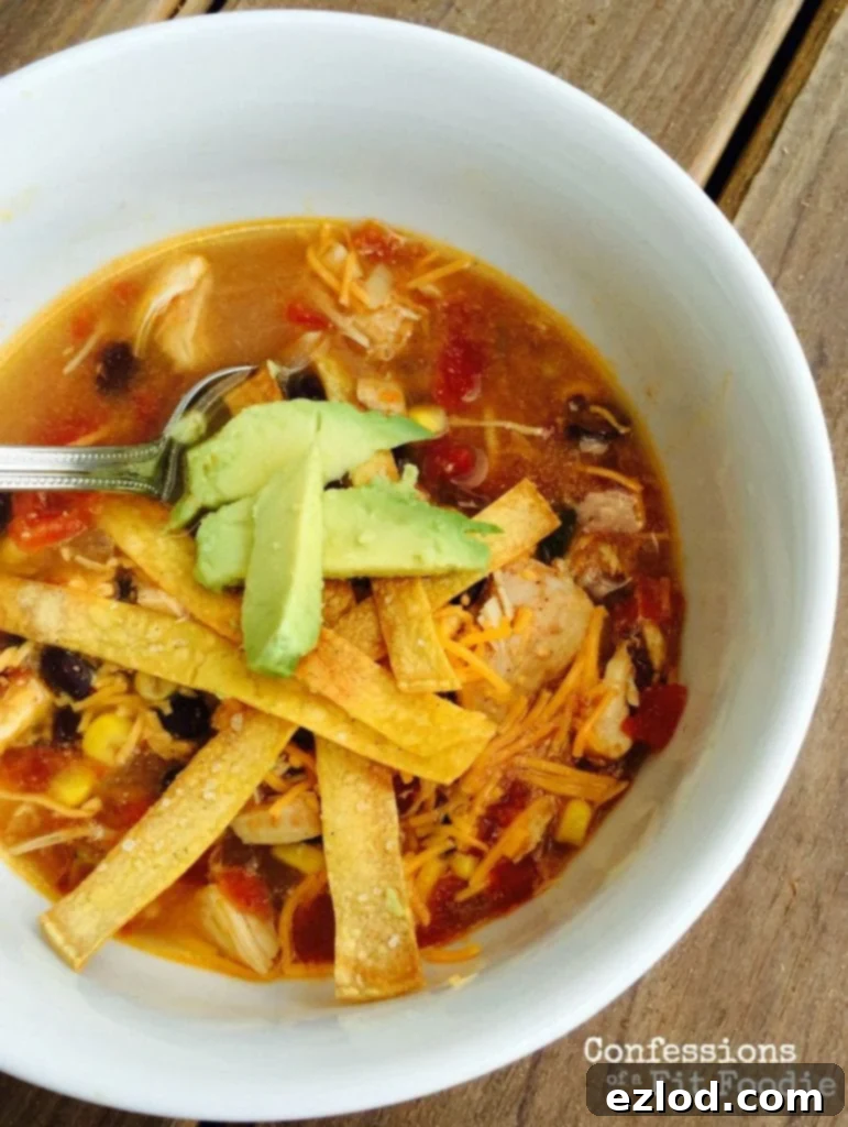 Crock Pot Chicken Tortilla Soup {21 Day Fix Recipe} - Confessions of a Fit Foodie