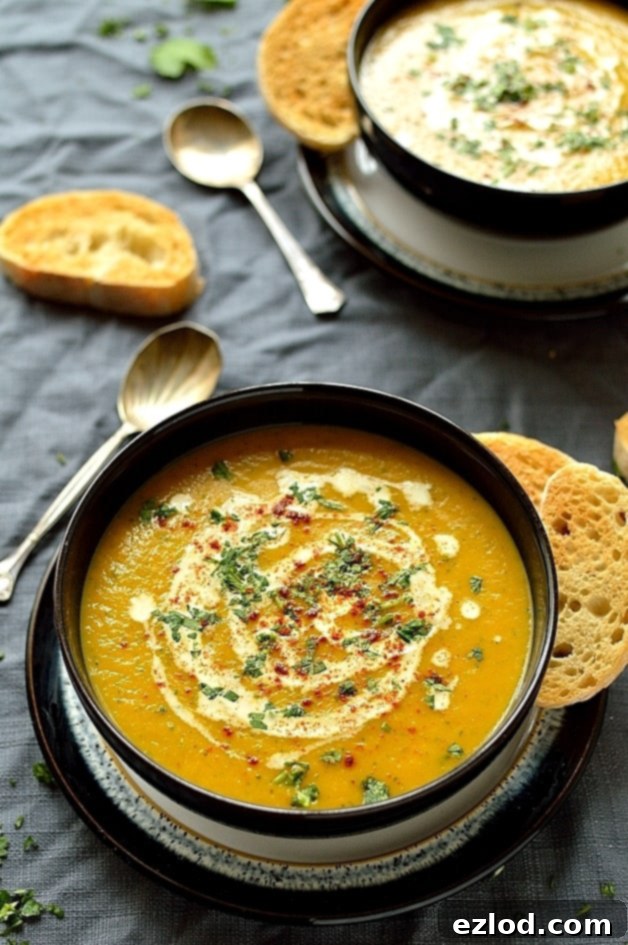 Carrot and coriander soup - healthy, filling, quick and easy to make and utterly delicious!